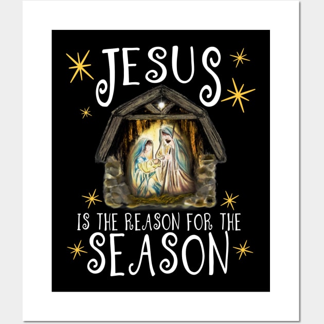 Christmas Nativity Jesus Is The Reason For The Season Wall Art by FilsonDesigns